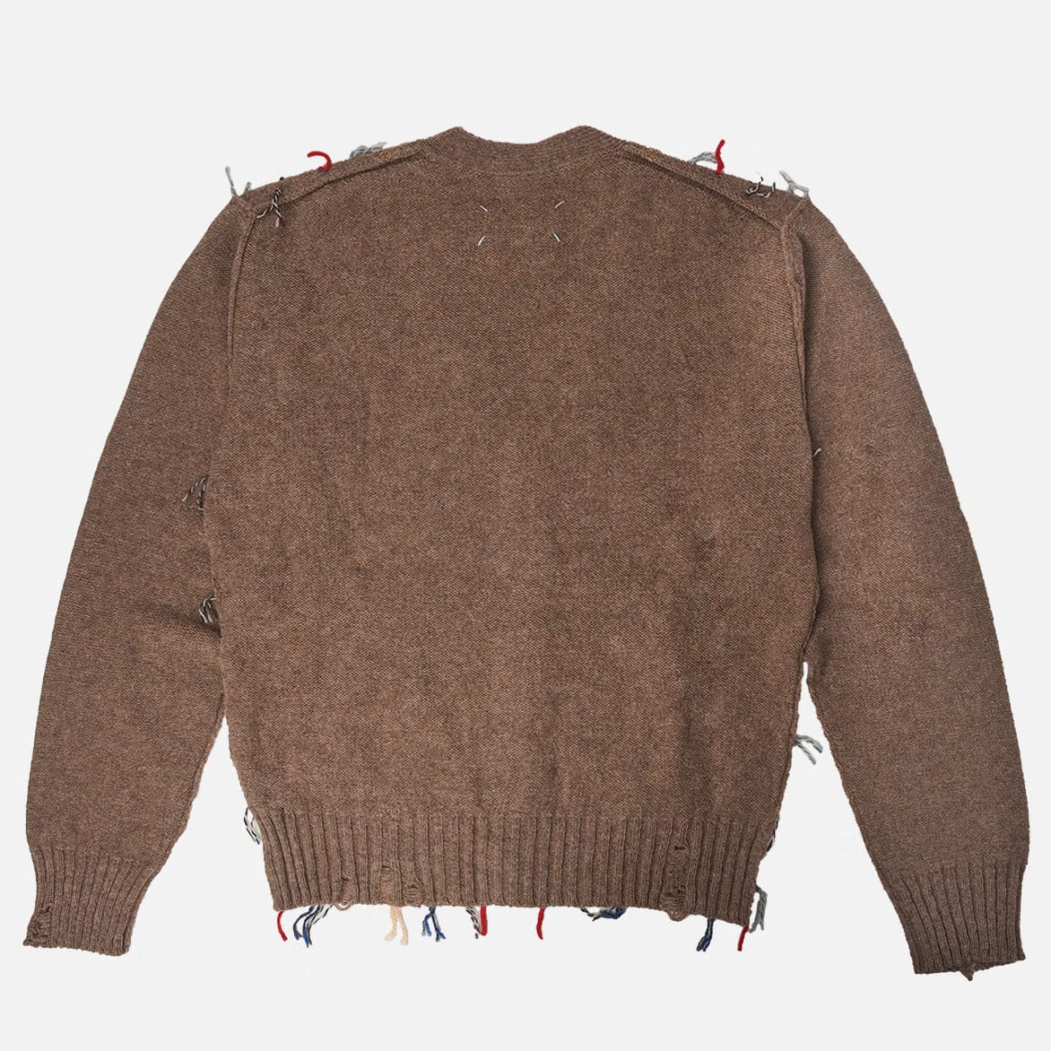 Maison Margiela CUT-OUT ARGYLE CARDIGAN - WALNUT