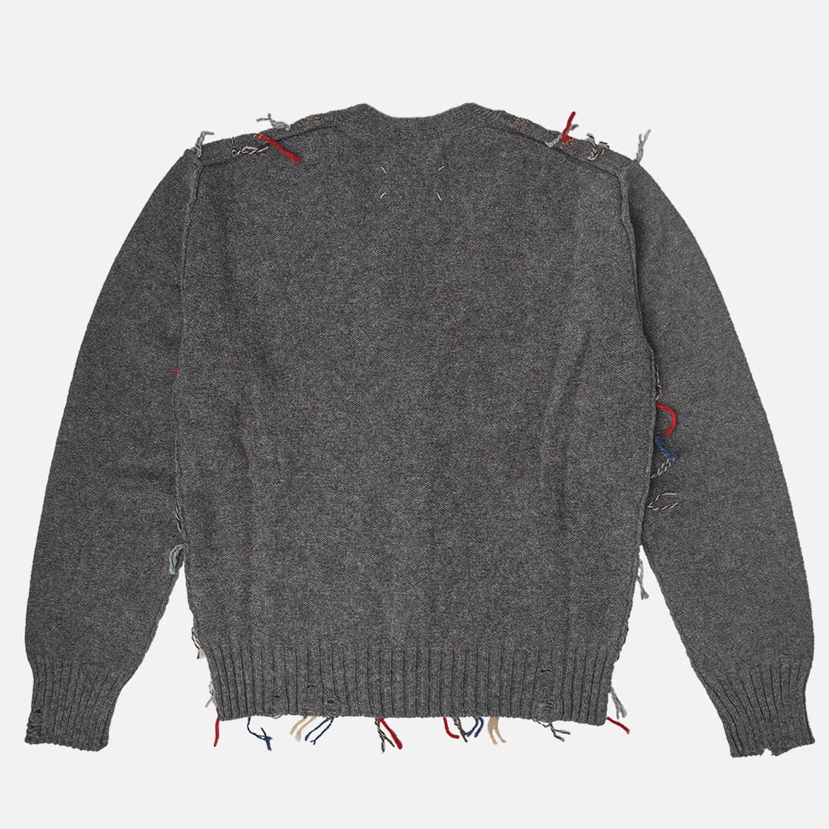 Maison Margiela CUT-OUT ARGYLE CARDIGAN - GREY
