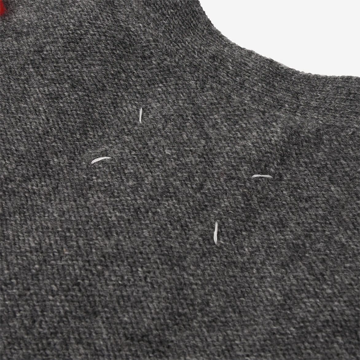 Maison Margiela CUT-OUT ARGYLE CARDIGAN - GREY