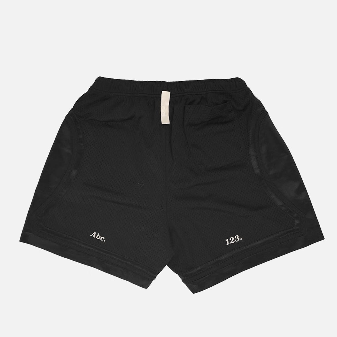 Advisory Board Crystals ABC.123. MESH SATIN BASKETBALL SHORTS - BLACK
