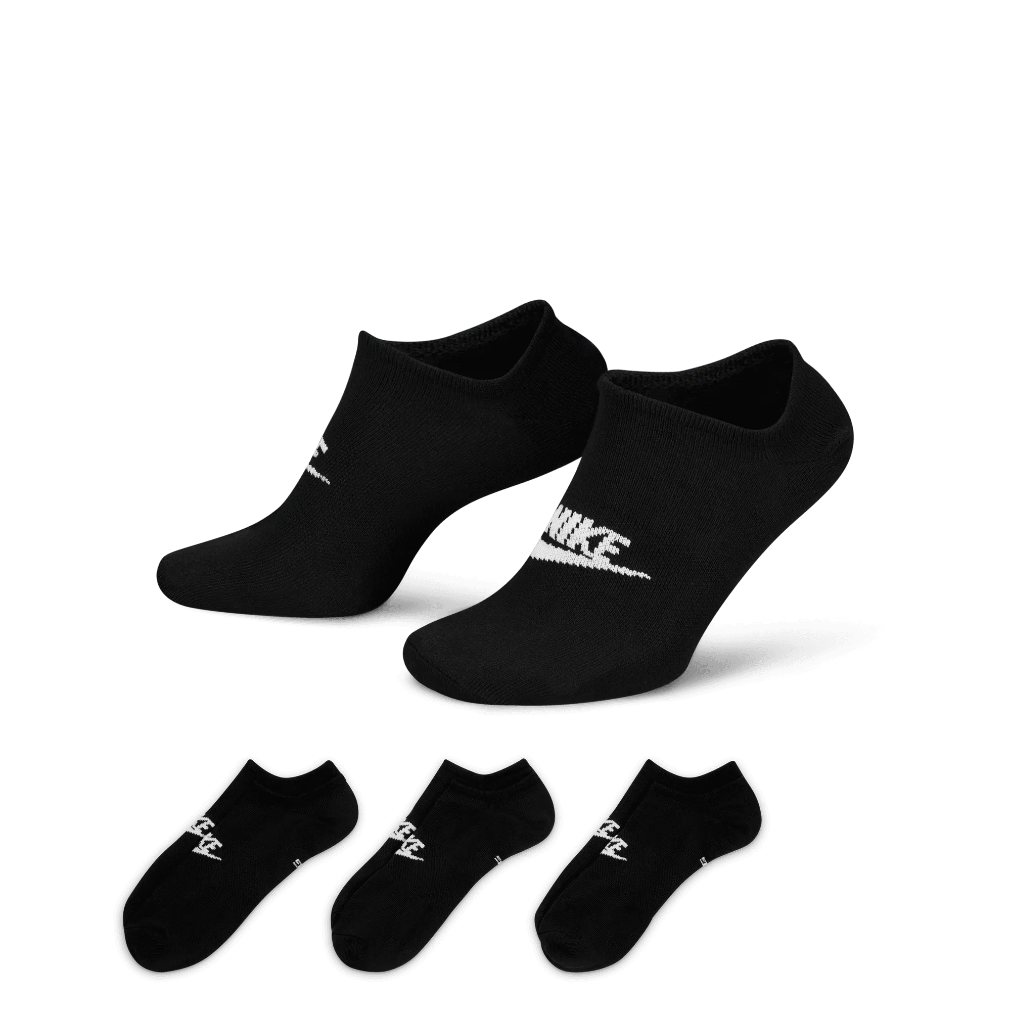 NIKE EVERYDAY ESSENTIAL NO SHOW 3PACK SOCKS - BLACK