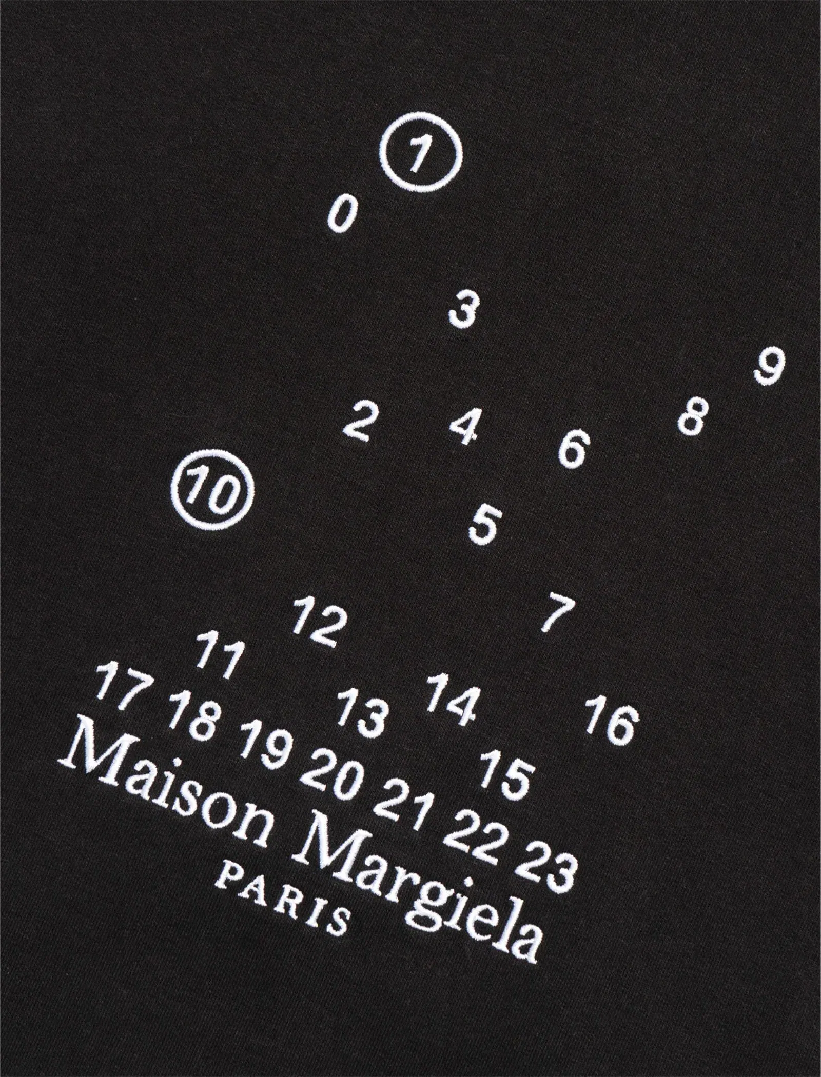 Maison Margiela NUMBERS LOGO HOODIE - BLACK