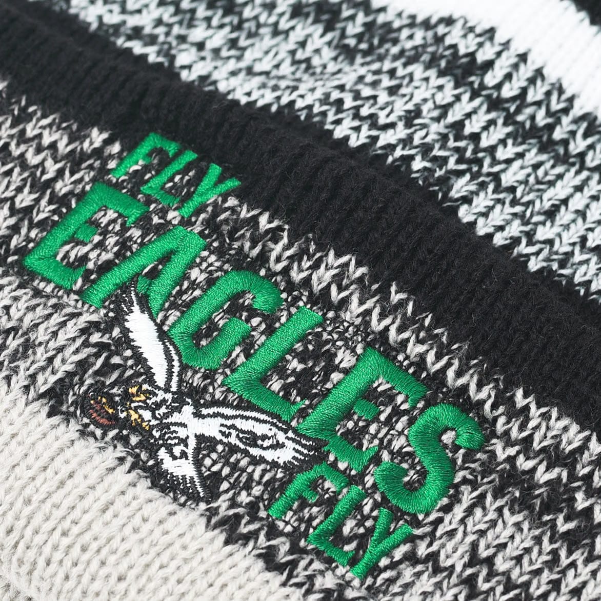 47 BRAND FLY EAGLES FLY NORTHWARD CUFF KNIT HAT - BLACK / WHITE / KELLY GREEN