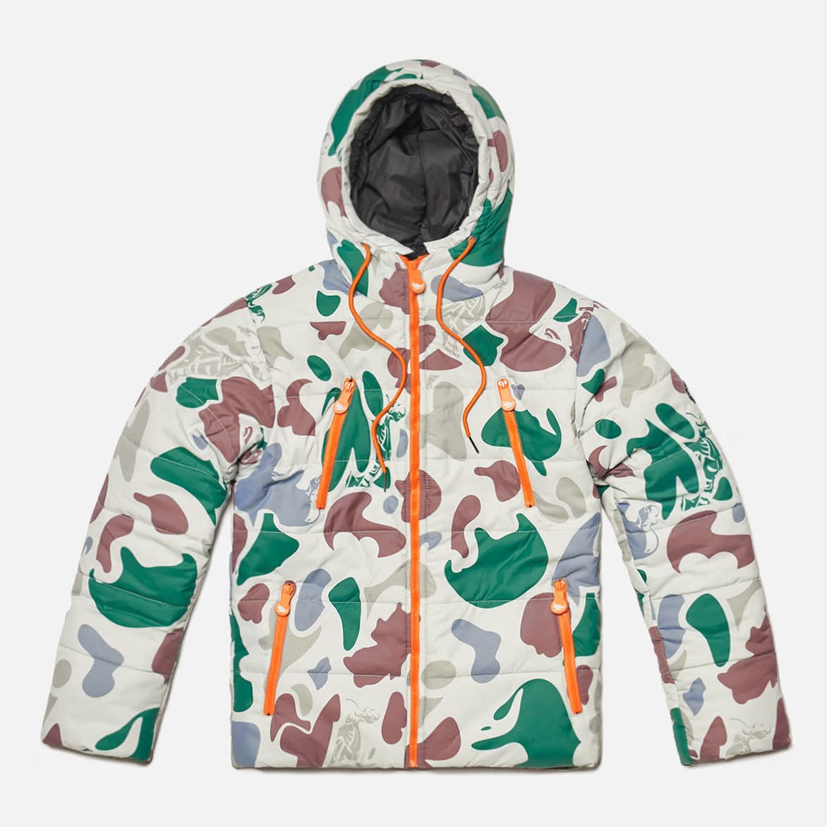 UGLYDUKLYN MILITARY CAMO PUFFER JACKET - TAN