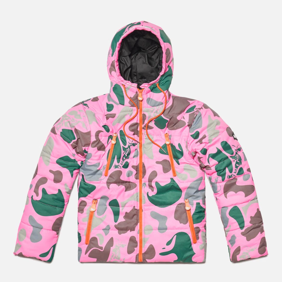 UGLYDUKLYN MILITARY CAMO PUFFER JACKET - PINK