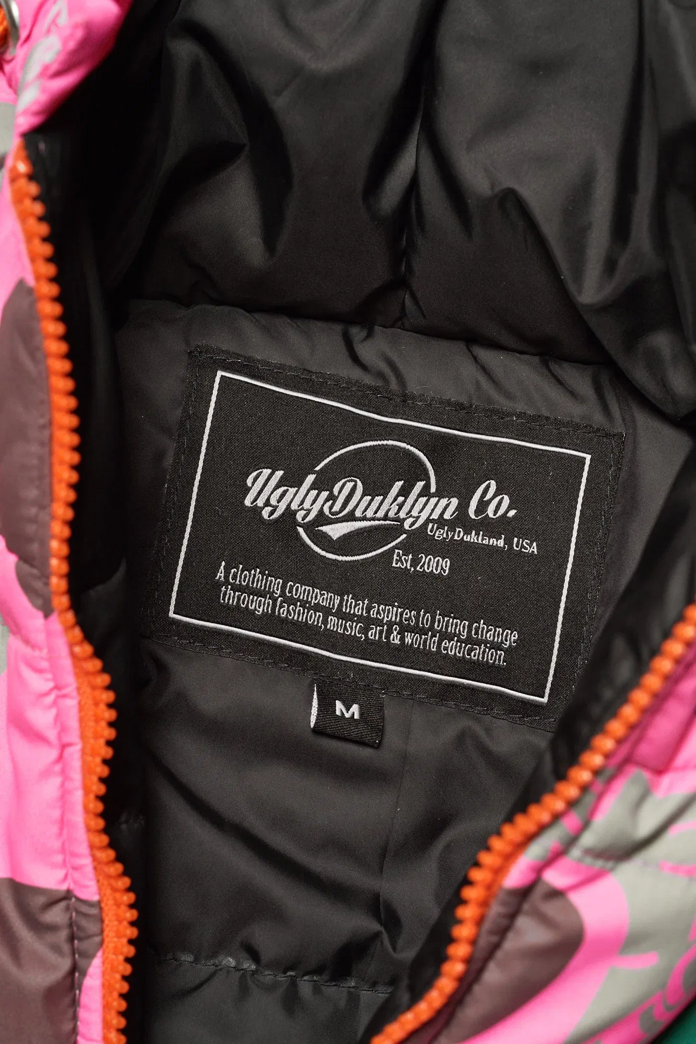UGLYDUKLYN MILITARY CAMO PUFFER JACKET - PINK