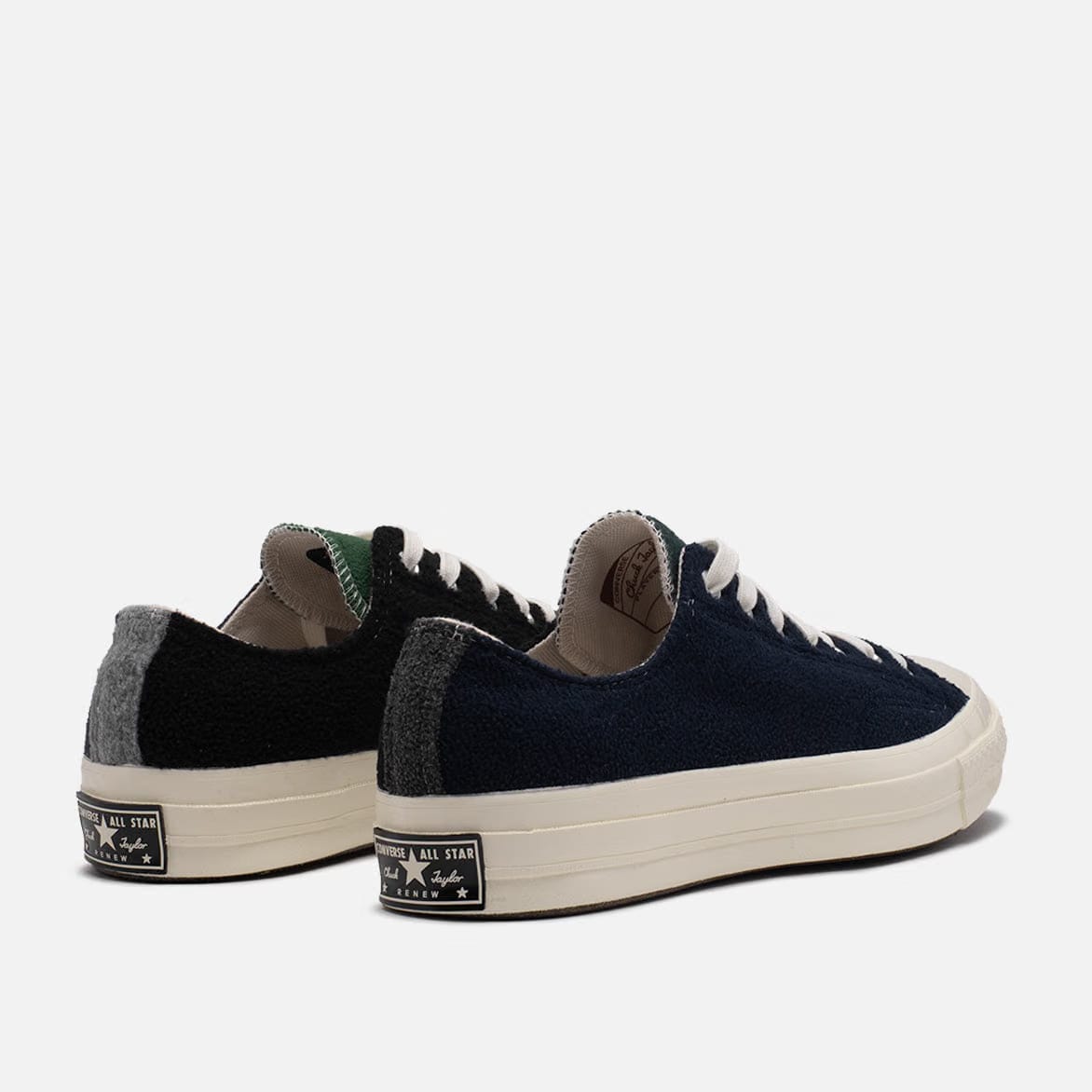 Converse RENEW CHUCK 70 OX UPCYCLED FLEECE - BLACK / BLUE / GREEN