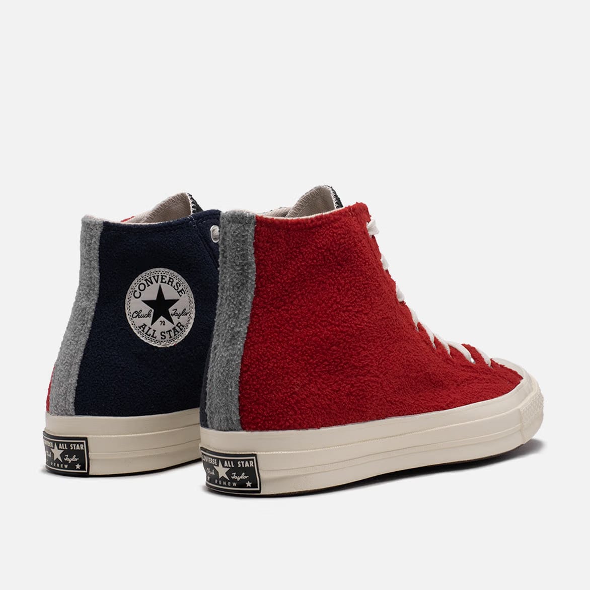 Converse RENEW CHUCK 70 HIGH UPCYCLED FLEECE - RED / BLACK / BLUE