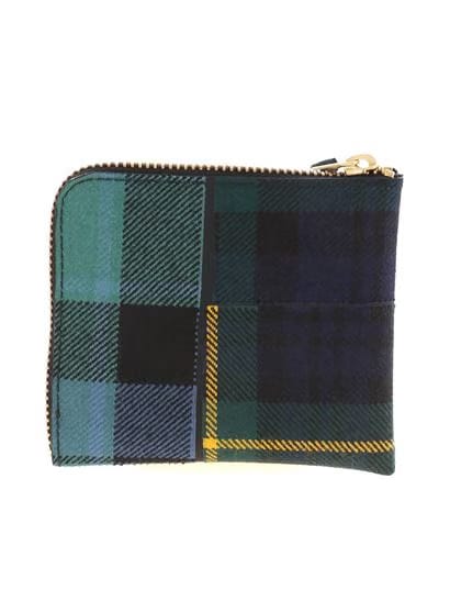 COMME DES GARCONS WALLET SA3100TP TARTAN PATCHWORK - GREEN