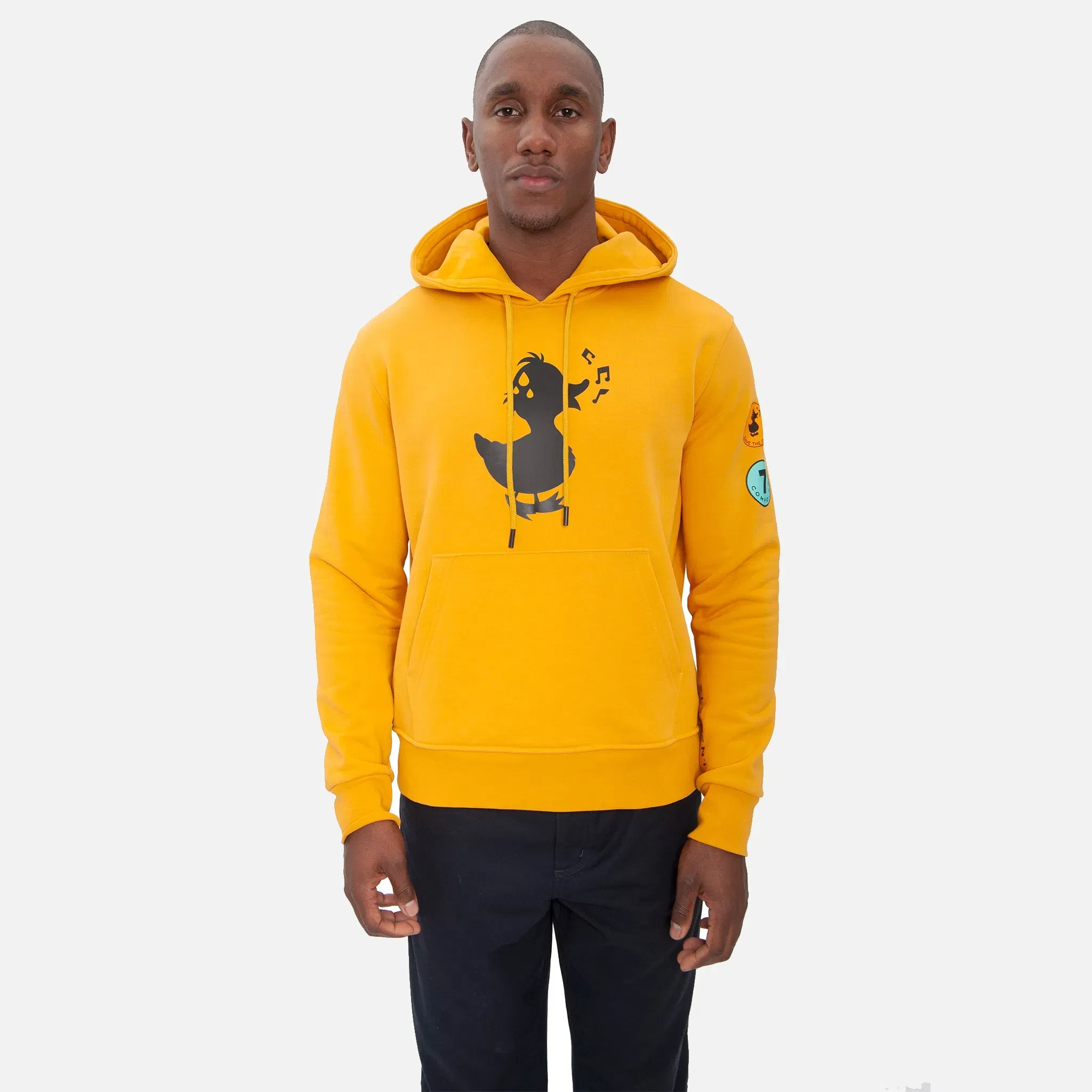 Save The Duck COMPOUND X SAVE THE DUCK "DUCK" HOODIE - YELLOW / BLACK