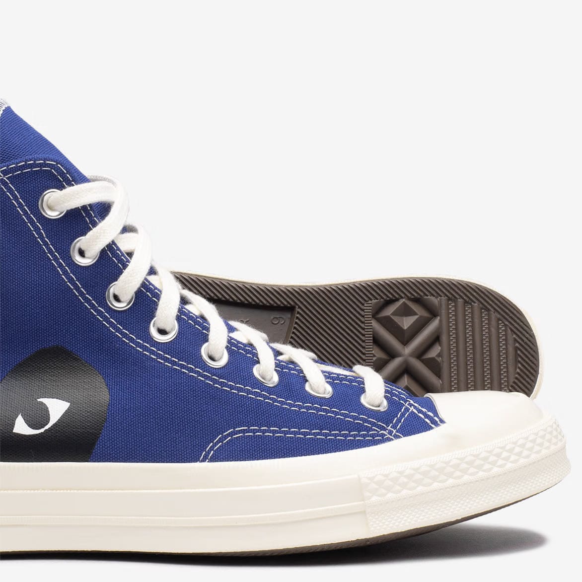 COMME DES GARCONS PLAY CDG PLAY X CONVERSE CHUCK 70 HIGH "BLACK HEART" - BLUE QUARTZ