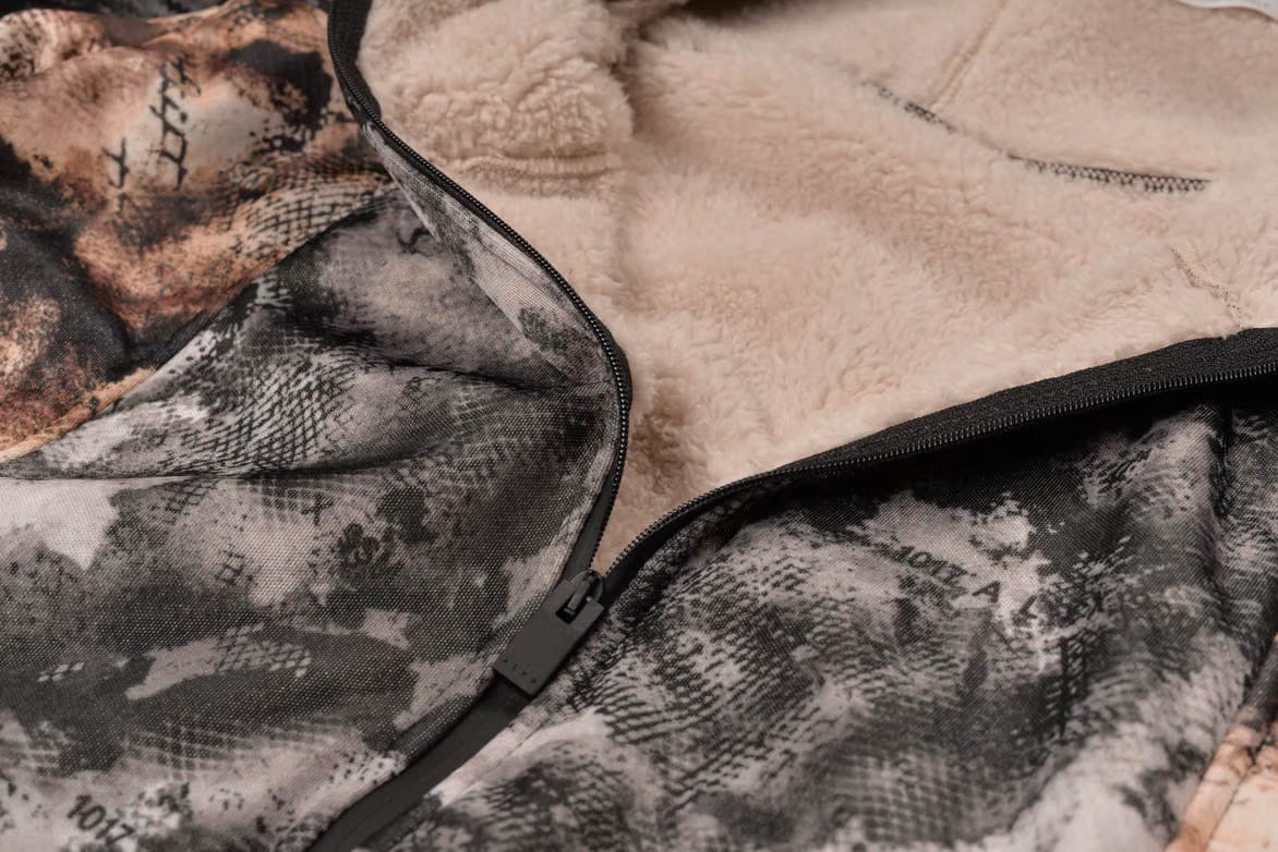 1017 ALYX 9SM MESH POLAR FLEECE ZIP UP HOODIE - CAMO