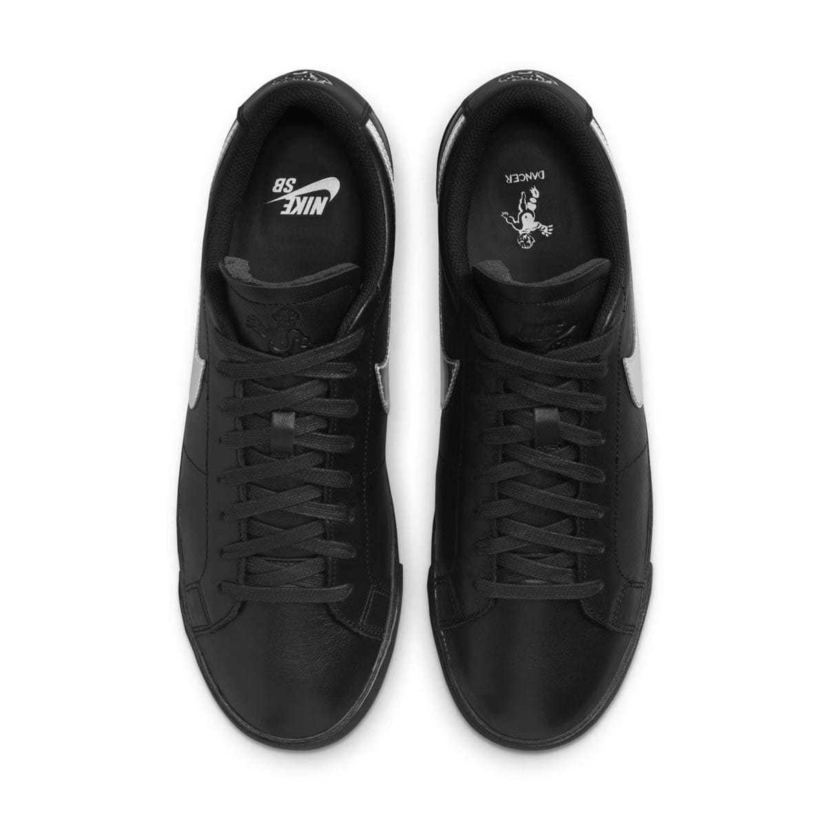 Nike SB '+ Dancer Skateboards SB Zoom Blazer Low 'Black Metallic Silver'