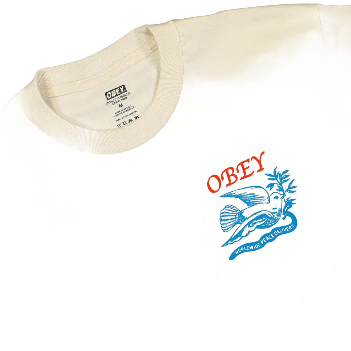 Obey Peace Delivery Dove T Shirt 'Cream'