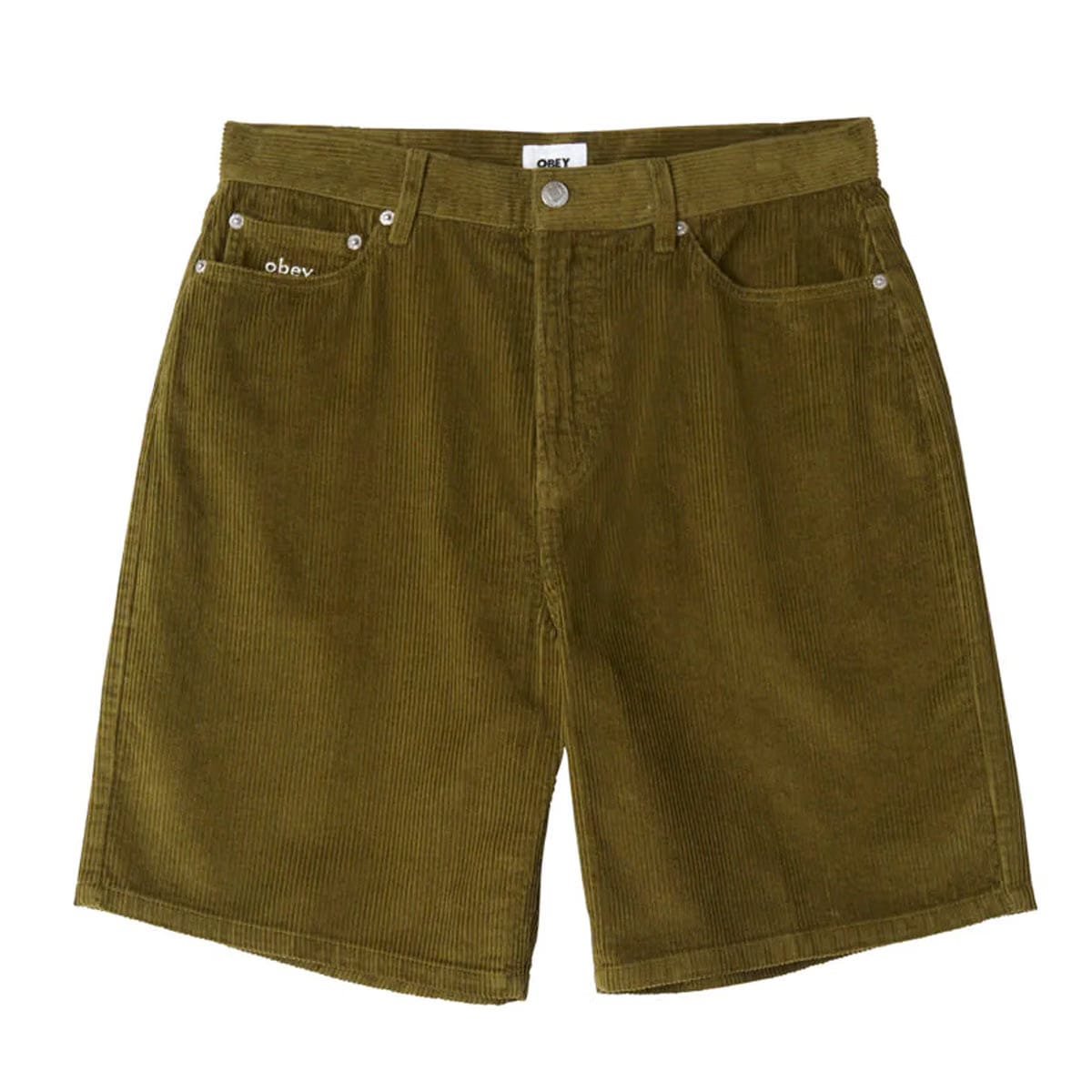 Obey Bigwig Baggy corduroy Shorts 'Moss Green'