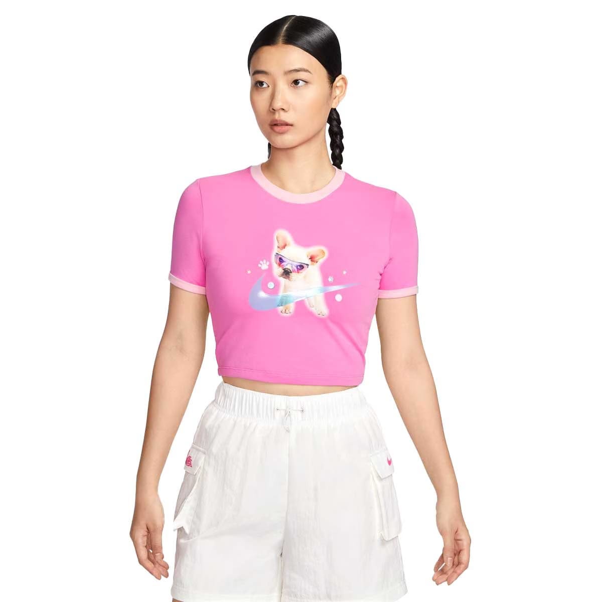 Nike Wmns Crop Ringer Tee 'Playful Pink'