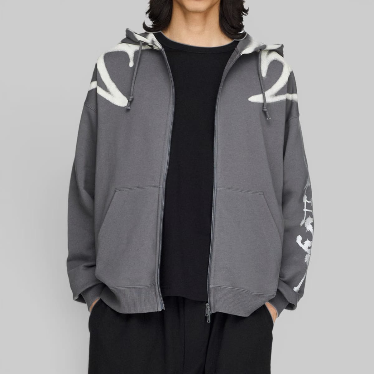 Y-3 X CHITO Graphic French Terry Zip Hoodie - Grey