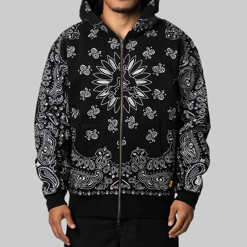 FR2 Embroidery Paisley Hoodie - Black