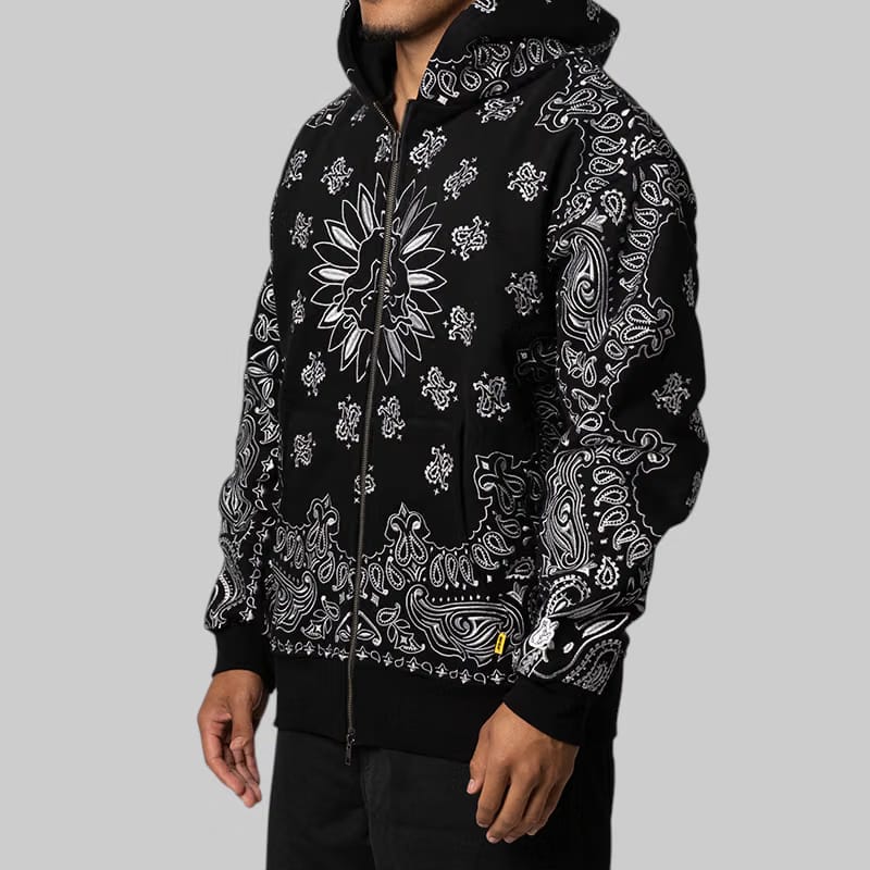 FR2 Embroidery Paisley Hoodie - Black