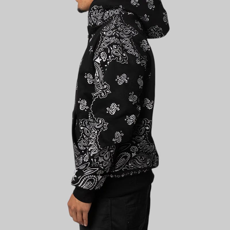 FR2 Embroidery Paisley Hoodie - Black