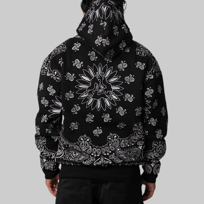 FR2 Embroidery Paisley Hoodie - Black