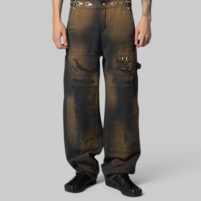 THUG CLUB TC Two Tone Washed Pant - Rust Black