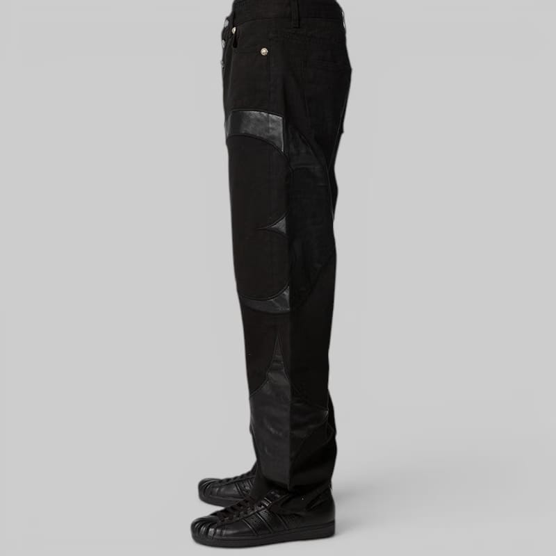 THUG CLUB TC Leather Washing Denim Pant - All Black