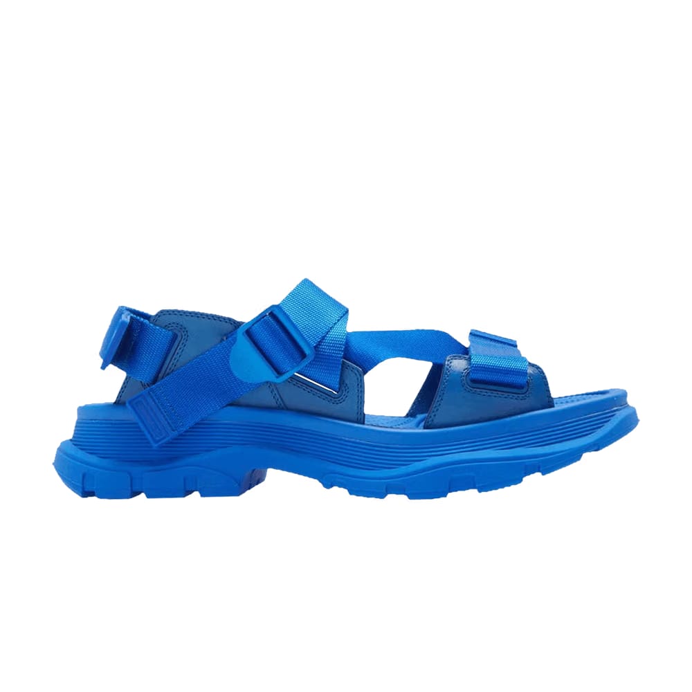 Alexander Mcqueen Strappy Leather Sport Sandal Ultramarine