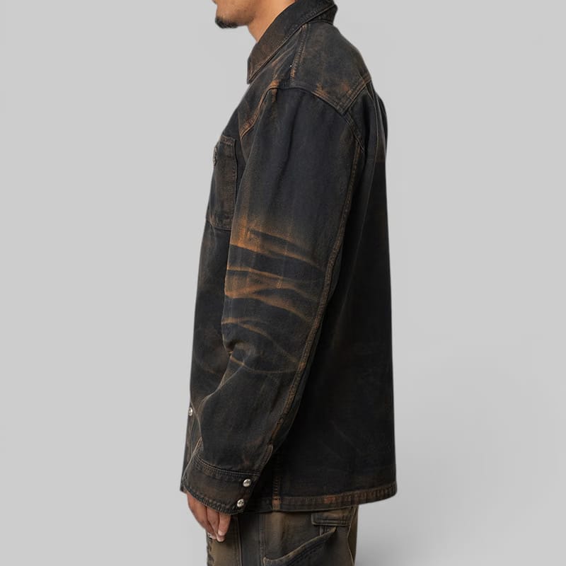 THUG CLUB TC Two Tone Washed Shirt - Rust Black