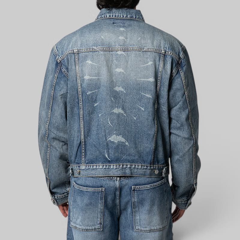 THUG CLUB TC Spine Laser Denim Jacket - Blue