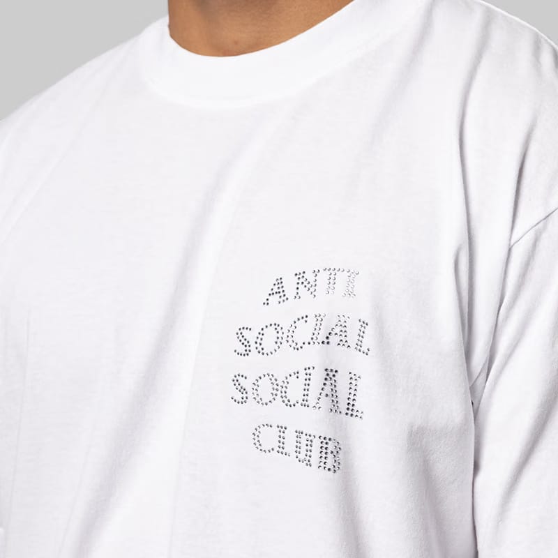 ANTI SOCIAL SOCIAL CLUB Rhinestone Mind Games T-Shirt - White/Black