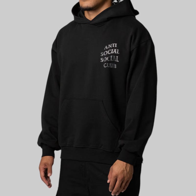 ANTI SOCIAL SOCIAL CLUB Rhinestone Mind Games Hoodie - Black/White