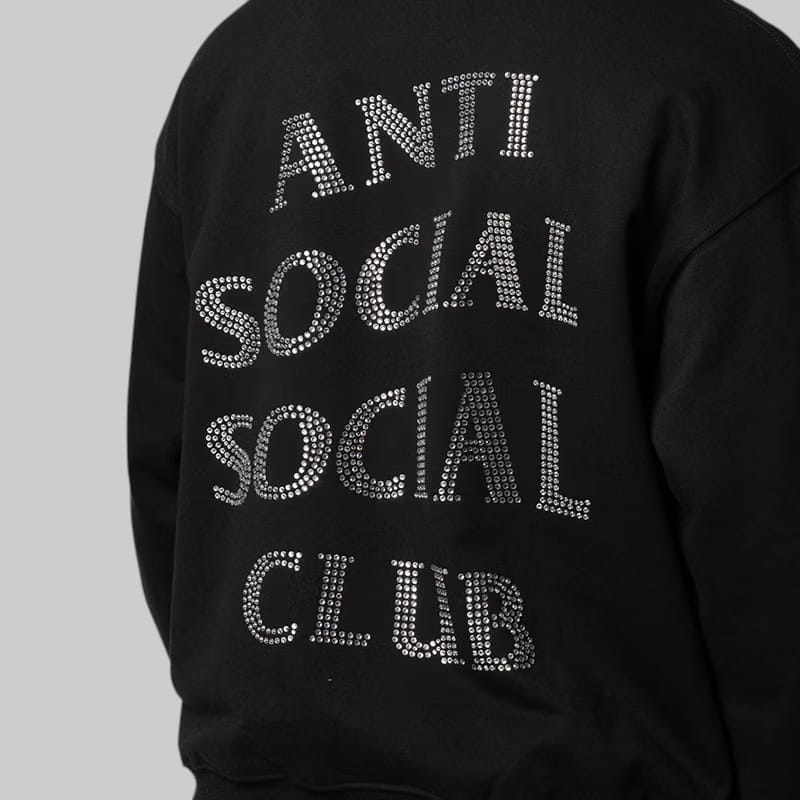 ANTI SOCIAL SOCIAL CLUB Rhinestone Mind Games Hoodie - Black/White