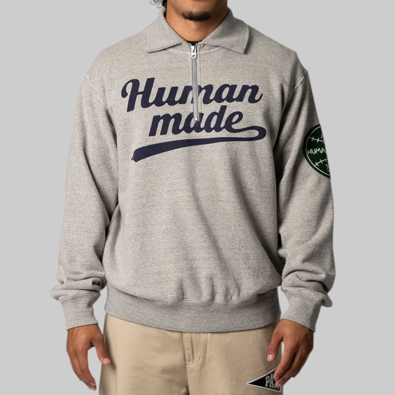 Human Made Half-Zip Sweatshirt - Grey