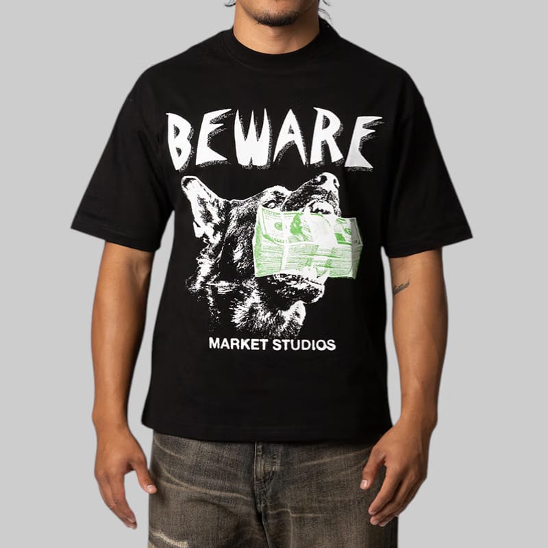 MARKET Beware My Income T-Shirt - Black