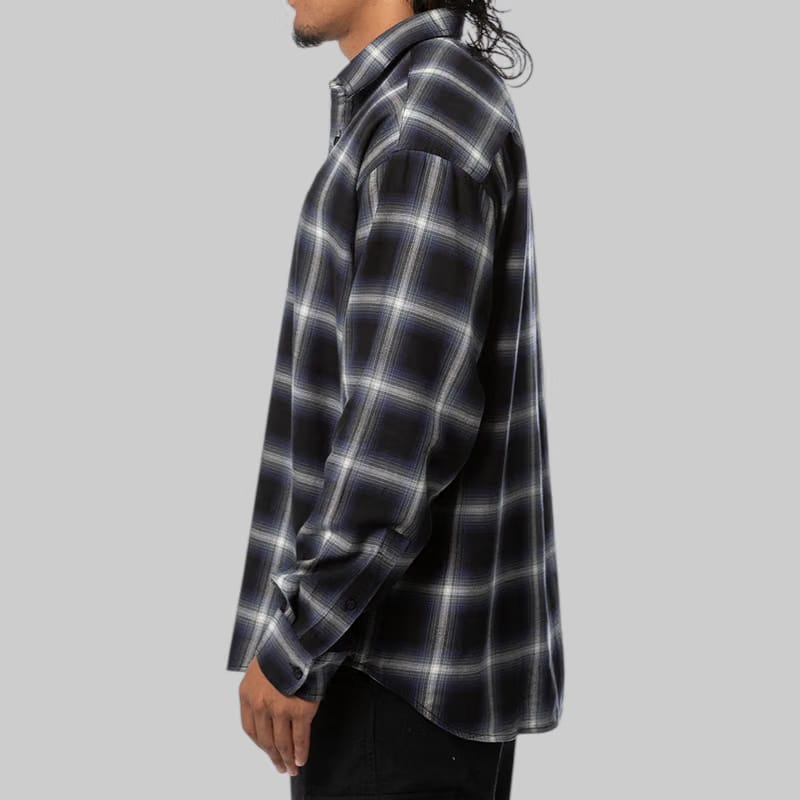 BAPE One Point Ombre Check Light Flannel Long Sleeve Shirt - Black