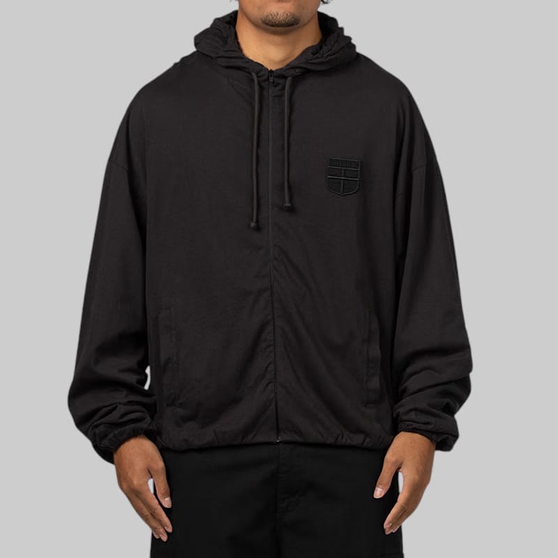 UMBRO Crest Jersey Hoodie - Washed Black