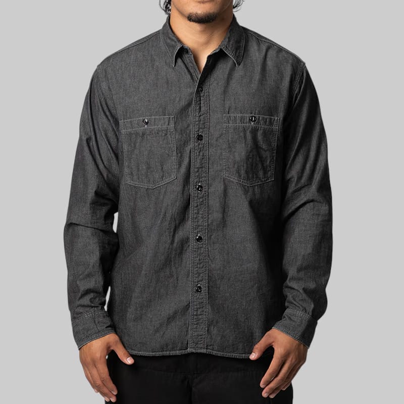 Human Made Military Chambray Shirt - Charcoal
