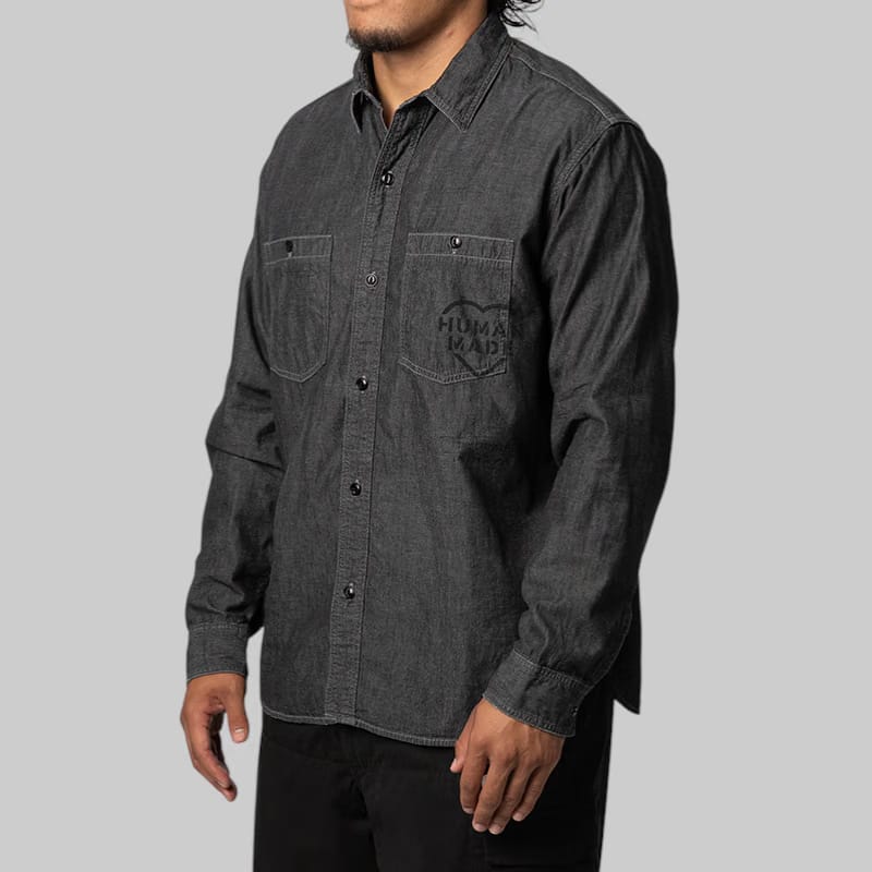 Human Made Military Chambray Shirt - Charcoal