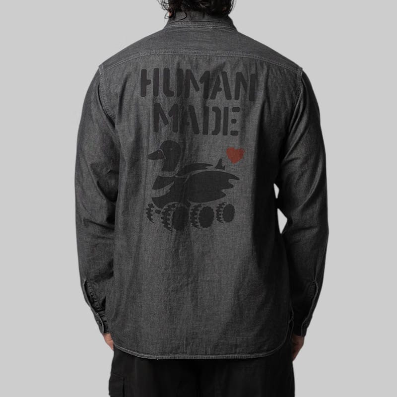 Human Made Military Chambray Shirt - Charcoal