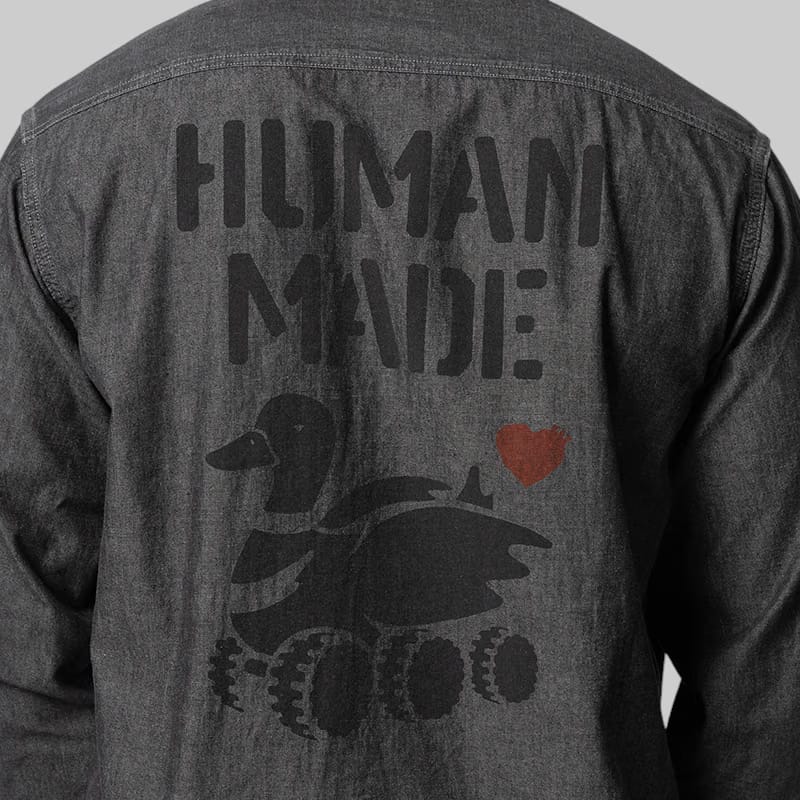 Human Made Military Chambray Shirt - Charcoal