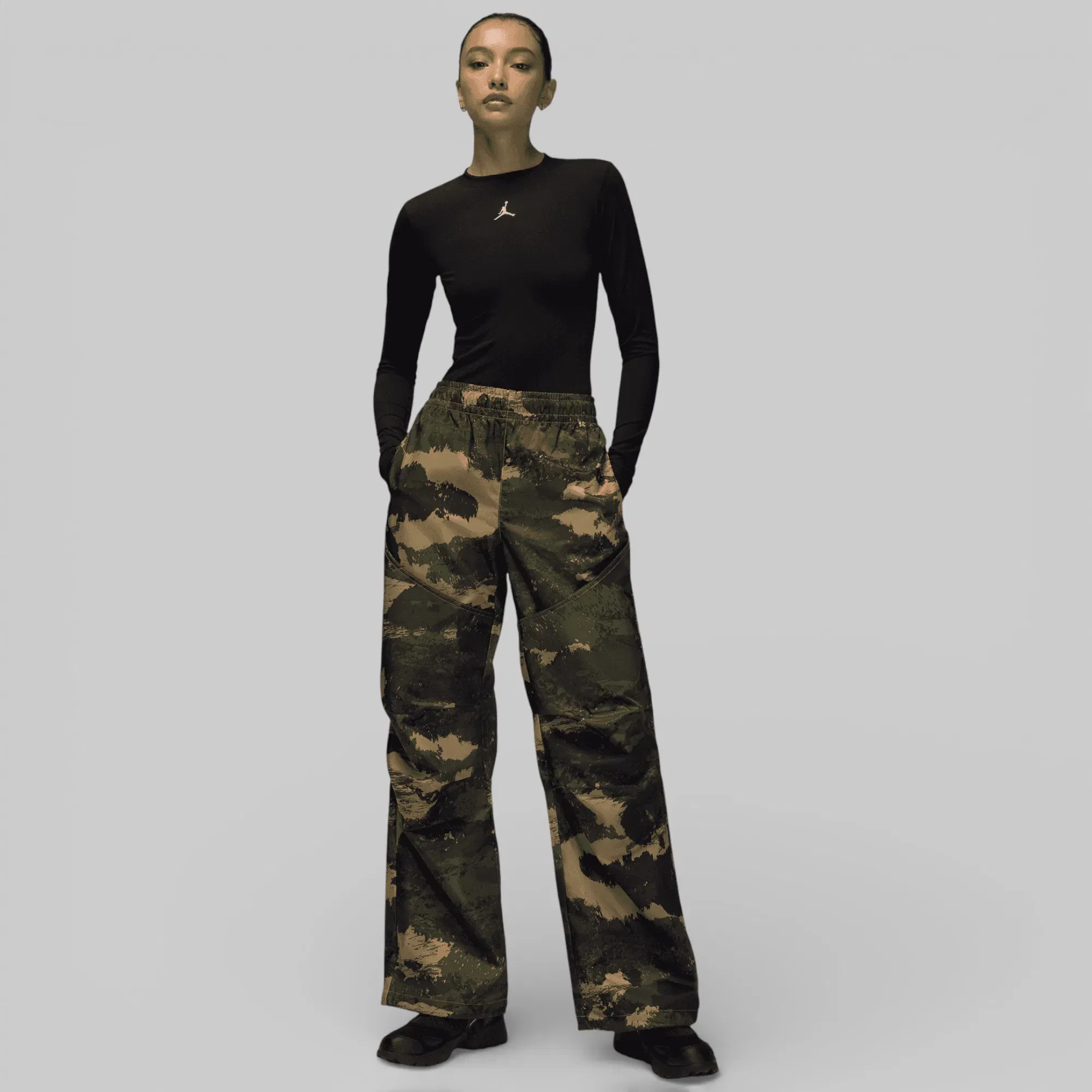 Air Jordan Brooklyn Long Sleeve Bodysuit - Black/White