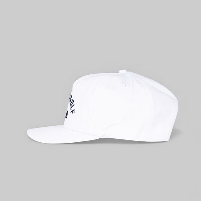 Quiet Golf Stencil 5 Panel Hat - White
