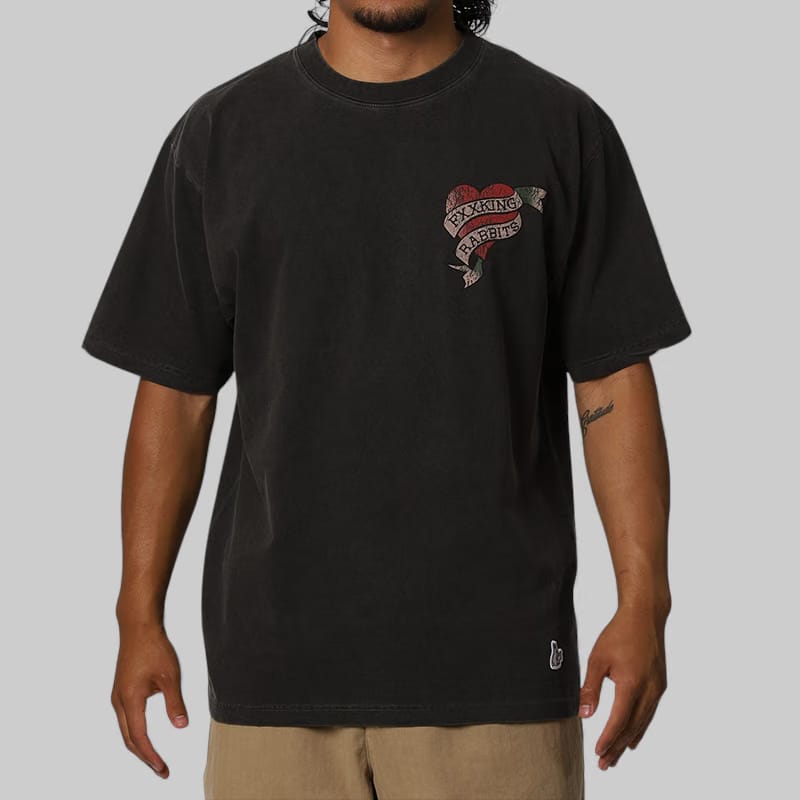 FR2 Rabbits Tattoo Garment Dye T-Shirt - Black