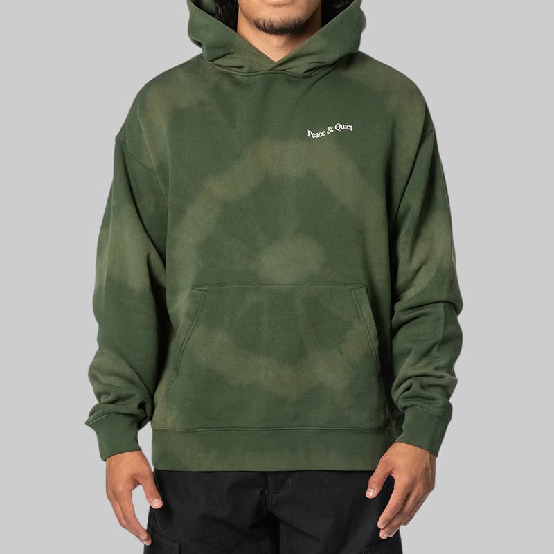 Museum of Peace & Quiet Wordmark Tie Dye Hoodie - Forest