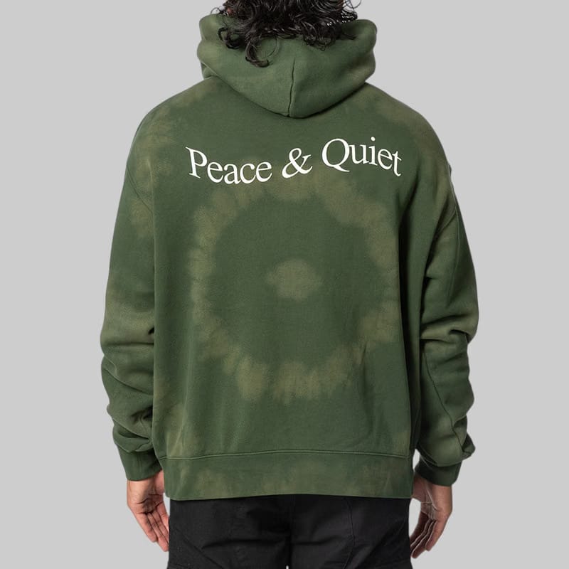 Museum of Peace & Quiet Wordmark Tie Dye Hoodie - Forest