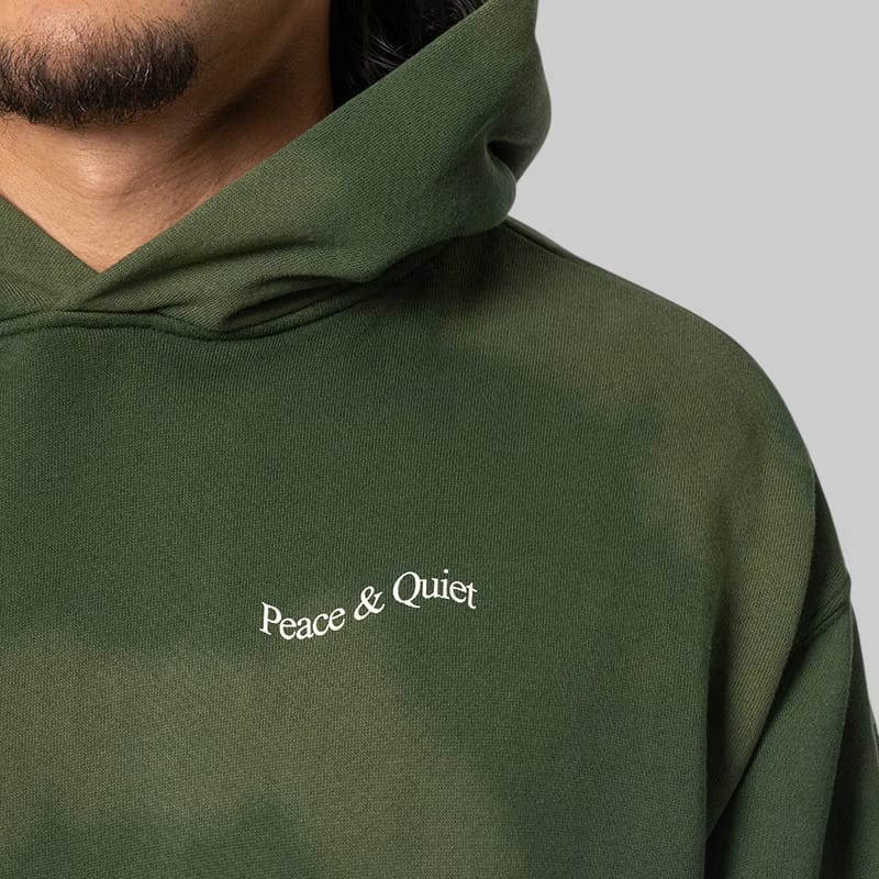 Museum of Peace & Quiet Wordmark Tie Dye Hoodie - Forest