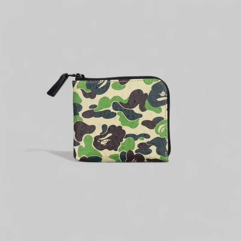 BAPE ABC Camo Mini Zipped Wallet - Green