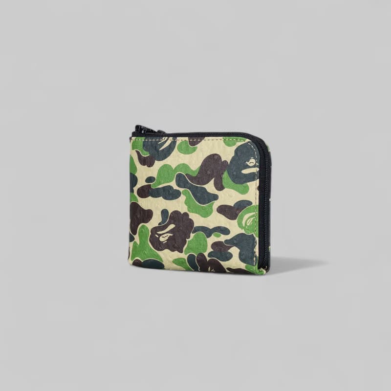 BAPE ABC Camo Mini Zipped Wallet - Green