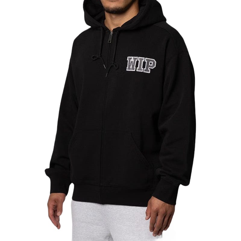 Carhartt WIP Hooded Mini WIP Sweat Jacket - Black Stone Washed